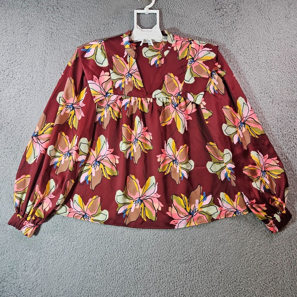 NEW - Crosby by‎ Mollie Burch Top Blouse Women XXS Colorful Floral Print